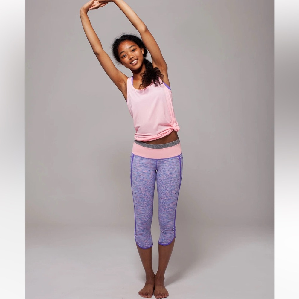 Ivivva by Lululemon Girls Stretch Your Goals Crop Leggings
